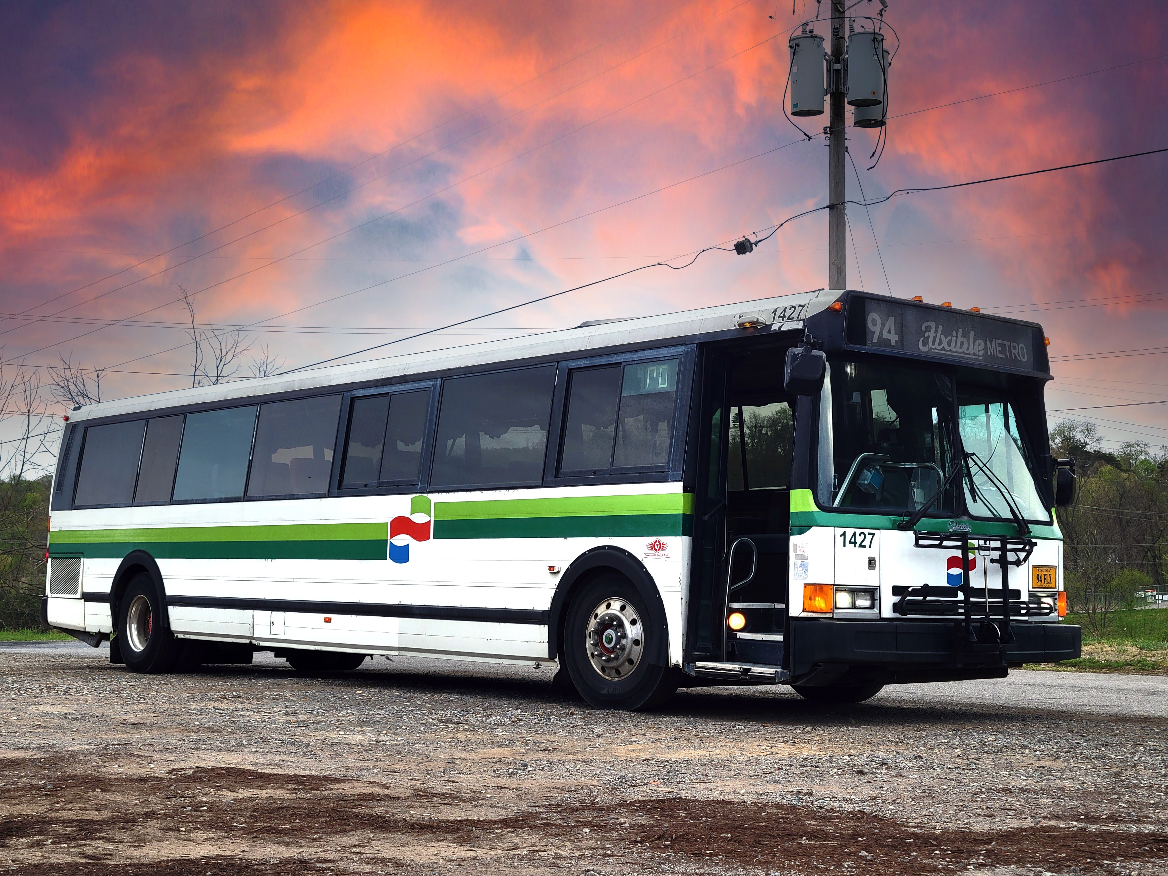 A beautifully restored vintage Golden Gate Transit Flexible Metro transit bus from the museum collection